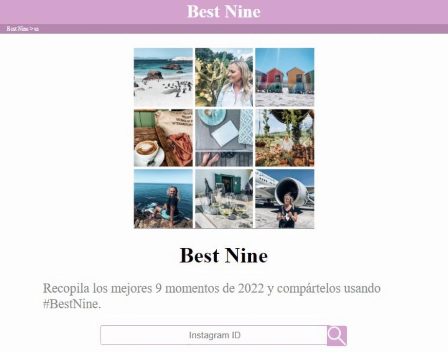 Site Web Best Nine pour Instagram. (Capture)