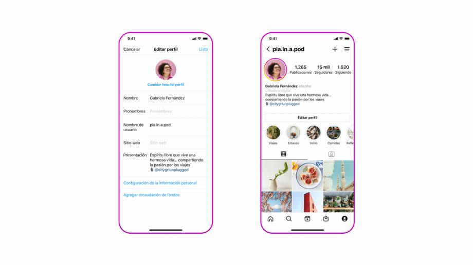 L'application a ajouté la possibilité de placer un pronom dans le profil de chaque personne.