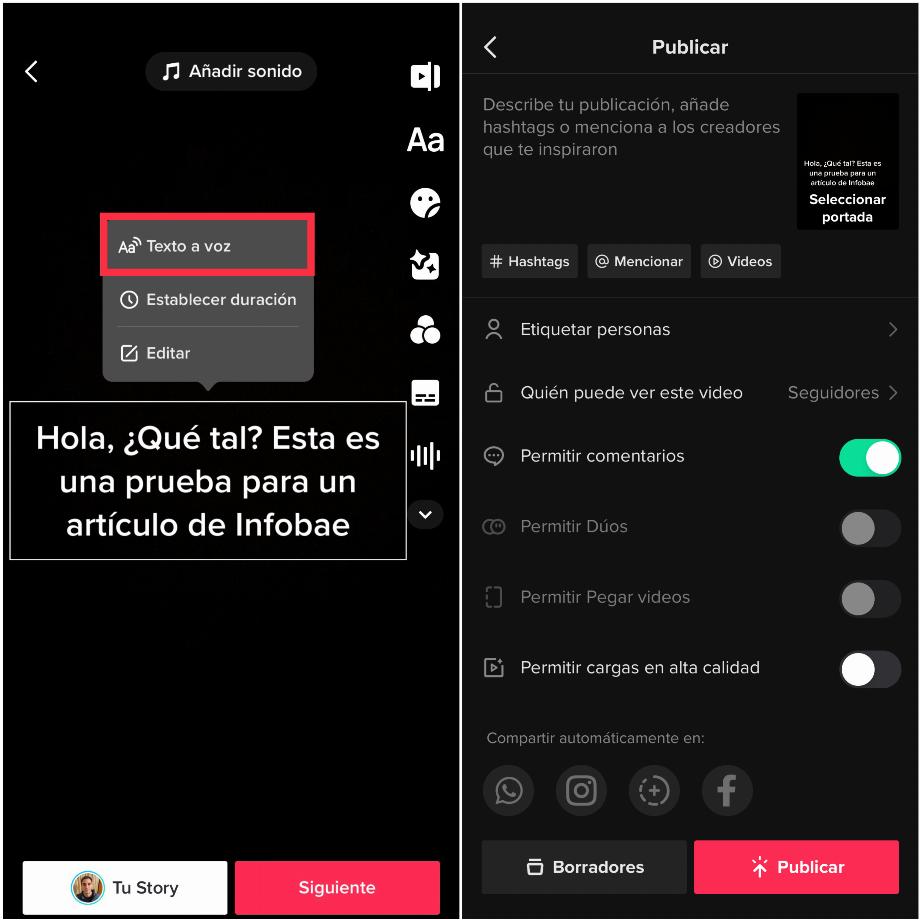 Activez la synthèse vocale sur TikTok. (photo : Composition/José Arana)