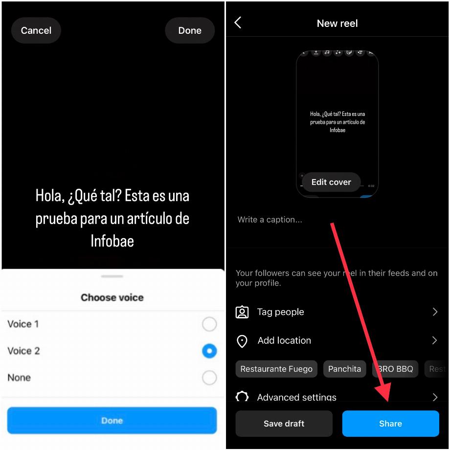 Activez la synthèse vocale sur Instagram. (photo : Composition/José Arana)