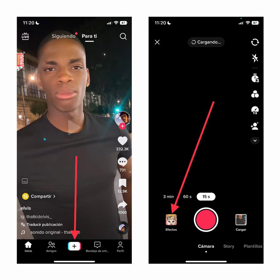 Comment utiliser le filtre TikTok Manga AI. (photo : Composition/José Arana)