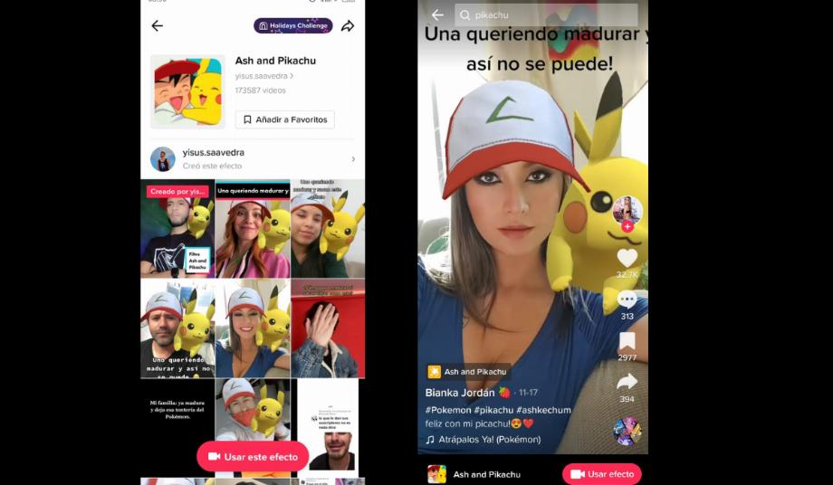 Dans le réseau social, il existe plusieurs filtres Pokémon pour interagir.