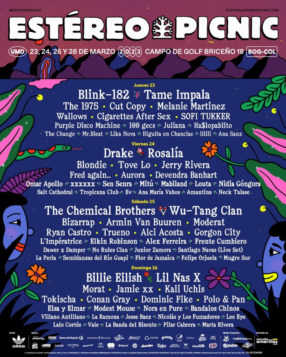 Liste des artistes du festival de musique Estéréo Picnic