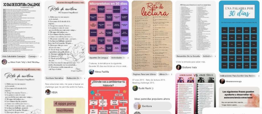 Les défis d'écriture sur Pinterest ont augmenté les recherches de plus de 1 800 %. (Capture)