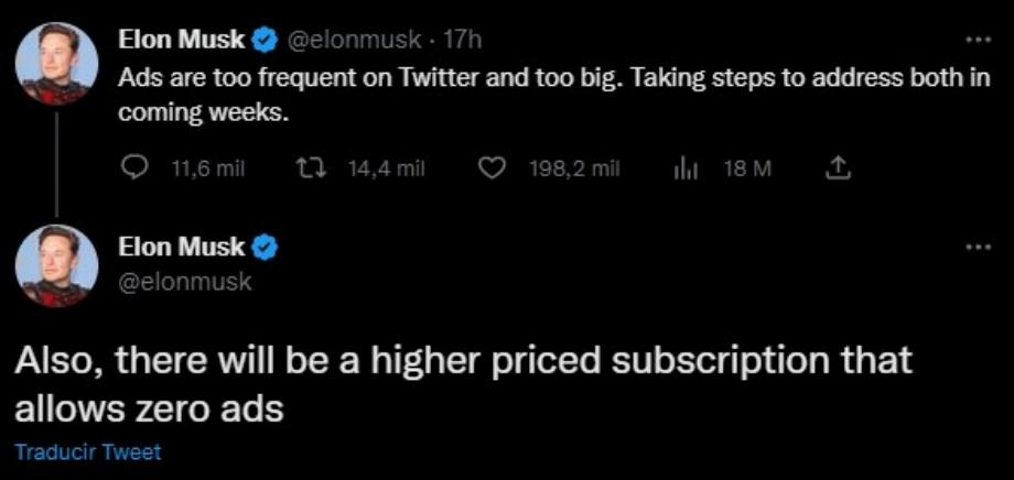 Elon Musk annonce une augmentation de prix pour Twitter Blue. (Capture)