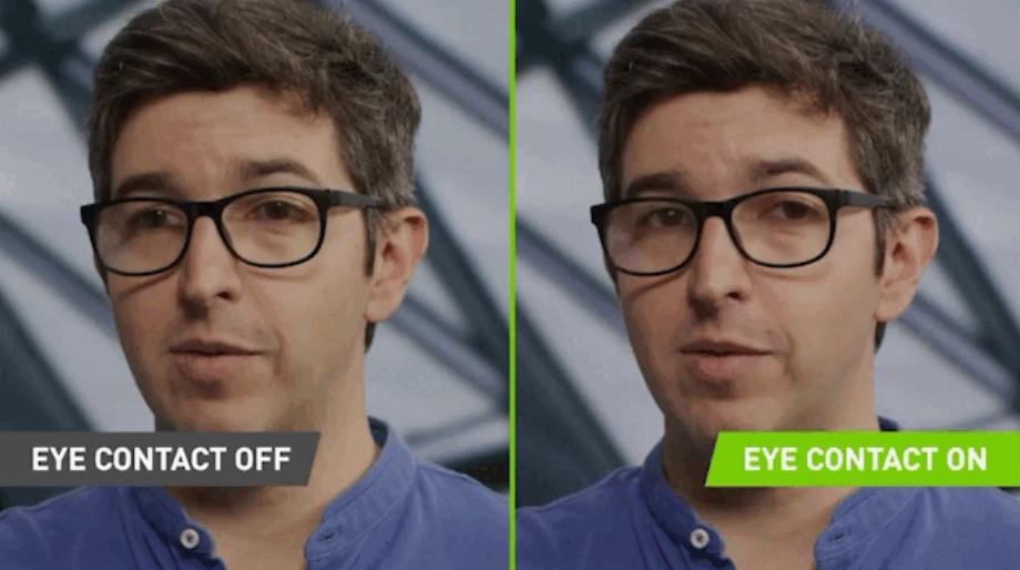 Le logiciel NVIDIA vous permet de changer la direction des yeux des gens pour simuler le fait de regarder une caméra. (NVIDIA)