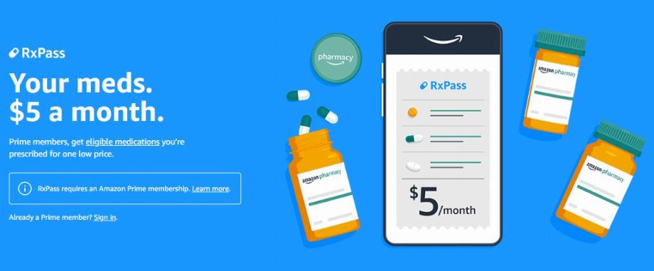 Amazon propose un abonnement payant pour livrer des médicaments au domicile des utilisateurs. (Capturer/Amazon)