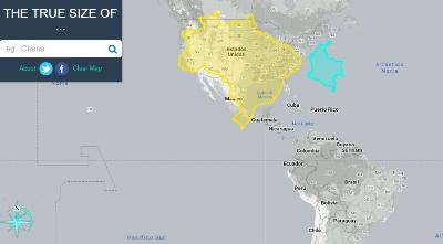 Ce site permet de connaître la taille réelle d'un pays par rapport à un autre dans le monde