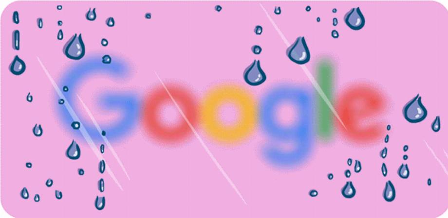 Le doodle du 14 février est deux gouttes d'eau qui se rejoignent pour former un cœur.