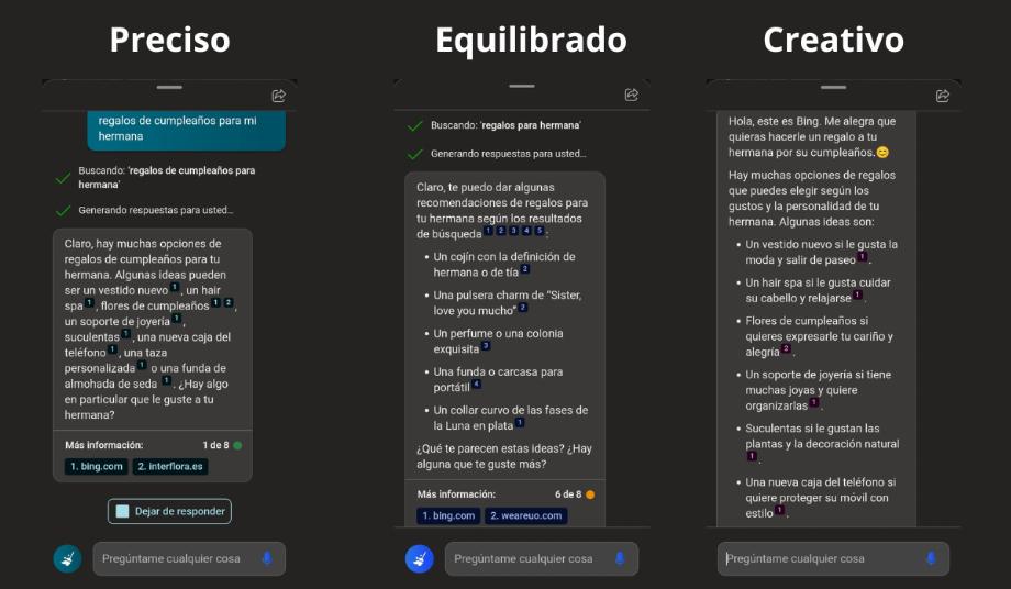 Le chatbot du navigateur a trois personnalités qui affecteront la longueur des réponses.