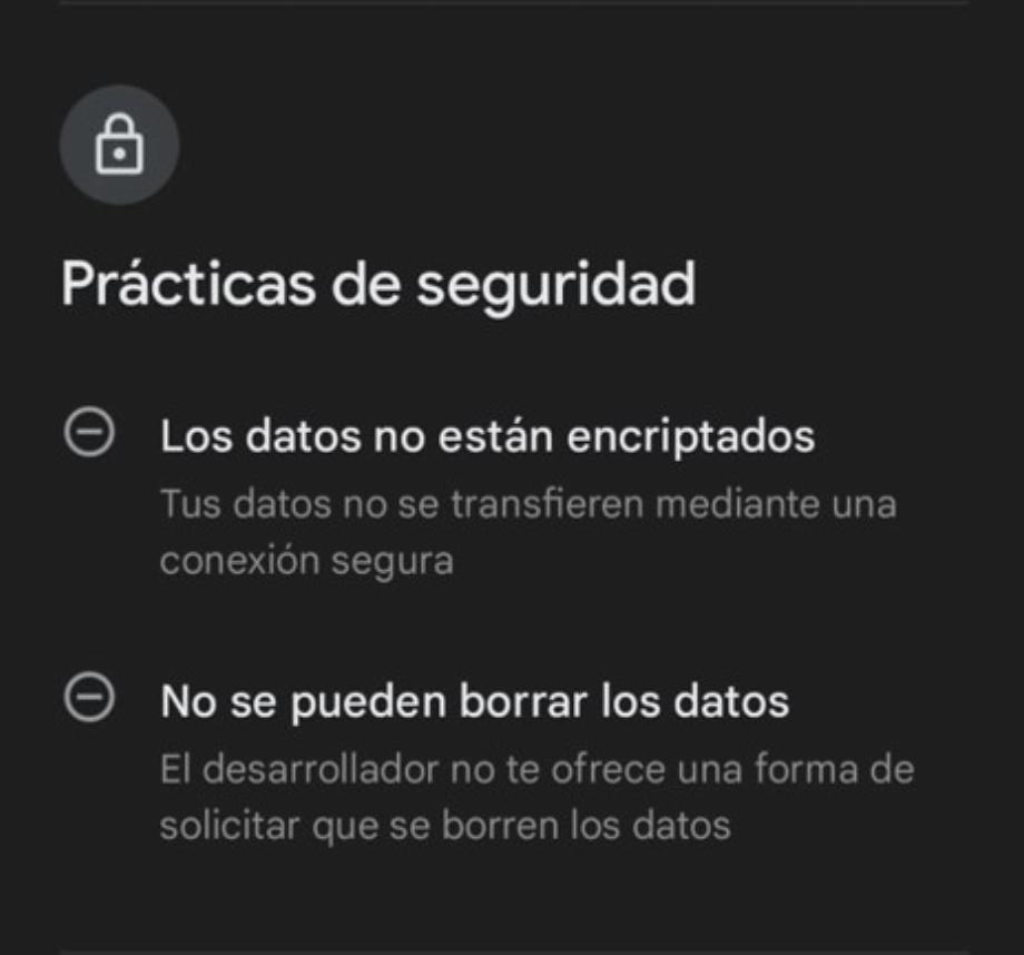 Pratiques de sécurité des données Google Play Store