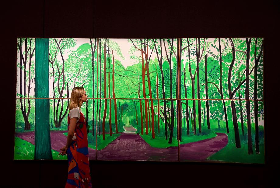 'Woldgate Woods II', une oeuvre de David Hockney réalisée sur ipad. (REUTERS/Toby Melville)