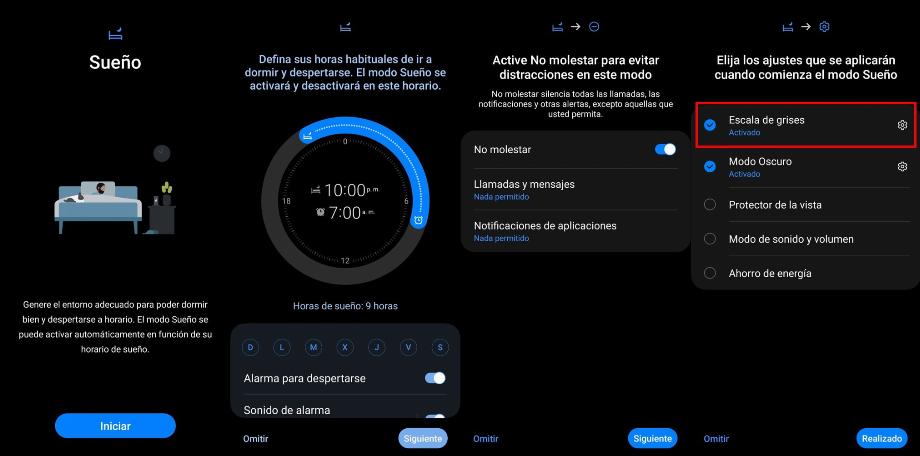 Le mode veille peut activer automatiquement l'affichage en niveaux de gris de l'écran. (Infobae)