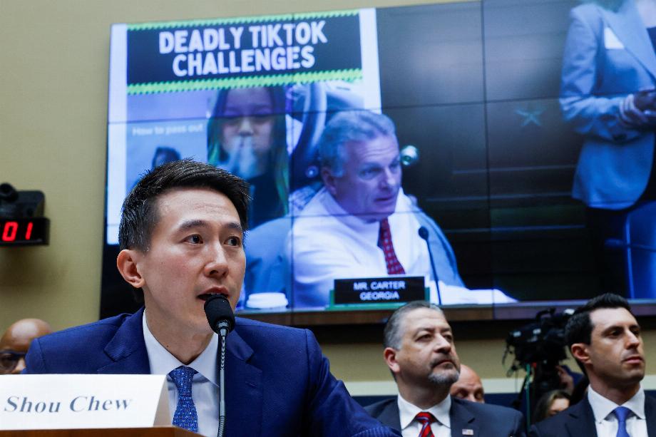 Le PDG de Tiktok, Shou Zi Chew, a témoigné jeudi devant le Congrès américain (Reuters)