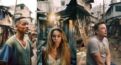 Musk, Beyonce, Will Smith, Messi et d'autres célébrités dépeintes dans la pauvreté