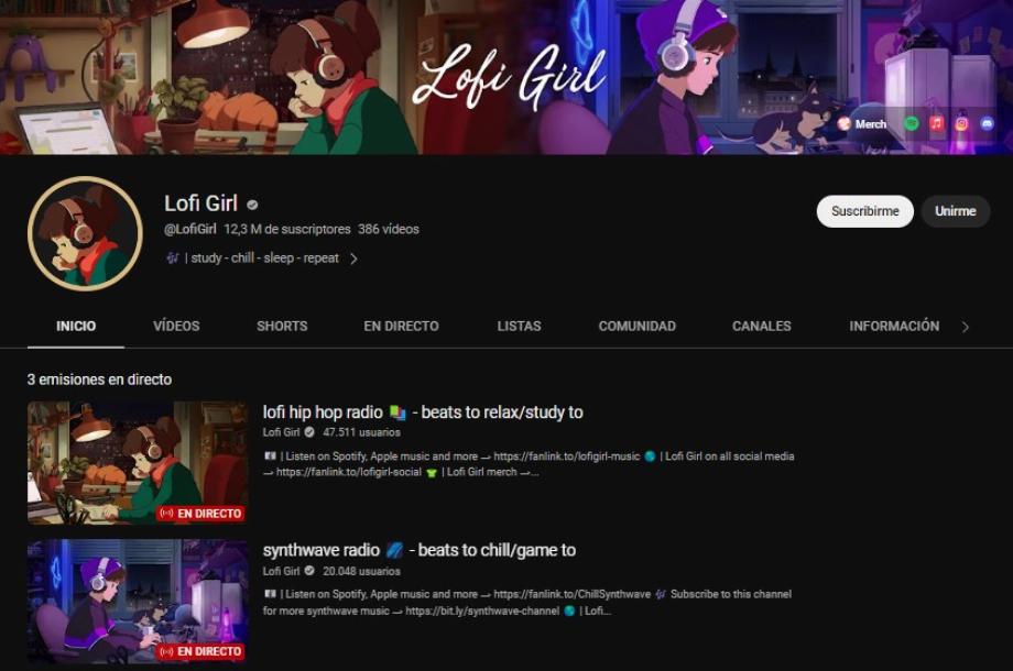 Chaîne YouTube Lofi Girl. (Capture)