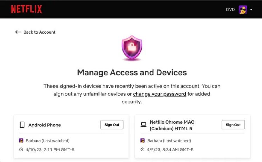 Gérez les comptes de streaming pour identifier le nombre d'appareils connectés au même profil.