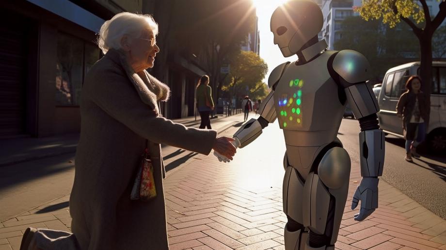 Une vision du futur : le robot humanoïde interagit avec le monde réel et aide les gens dans leur vie quotidienne. (Image d'illustration)