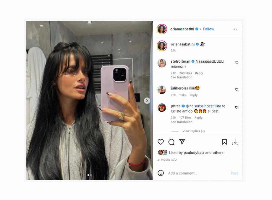 Oriana Sabatini cherche à sauver un type de beauté naturelle, sans l'intervention de filtres