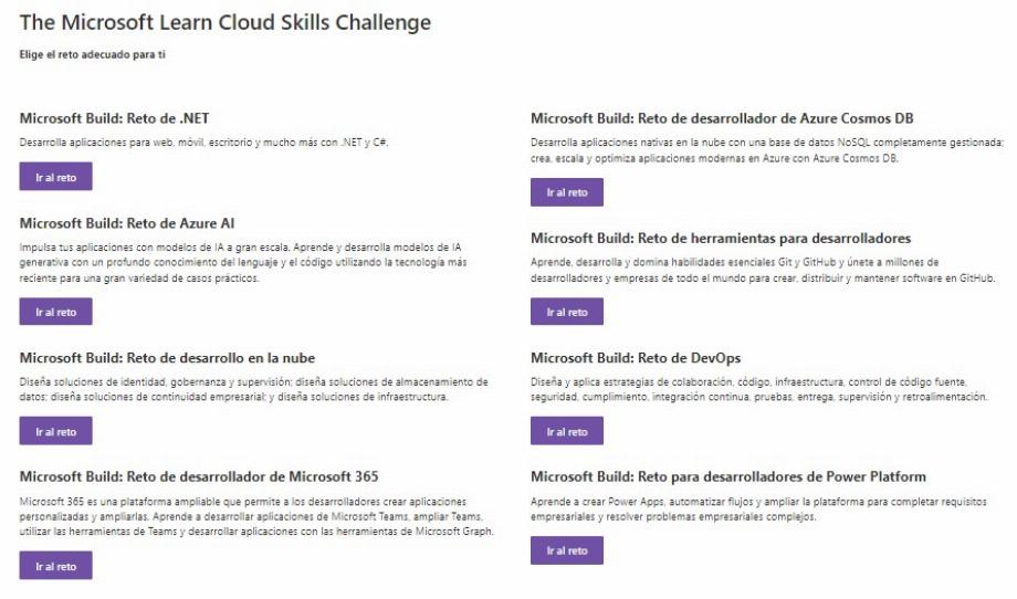 Microsoft propose des défis de programmation pour certifier les connaissances. (Capture)