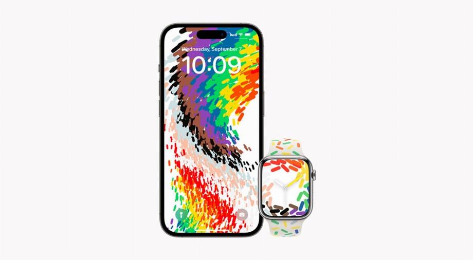 Apple lancera de nouveaux bracelets Apple Watch et skins pour téléphones portables pour le mois de la fierté LGBTI. (Manzana)