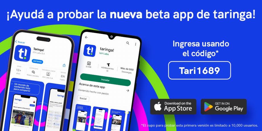 Taringa a annoncé sa nouvelle application et seulement 10 000 personnes pourront accéder à la version d'essai. (Taringa)