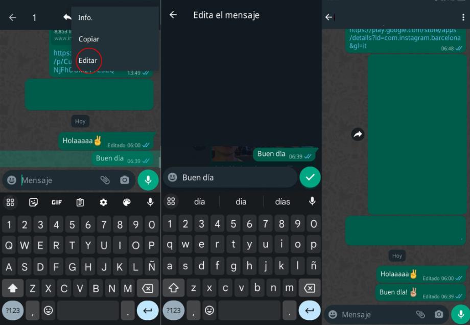 L'application a ajouté cette fonction qui permet de faire des corrections sans avoir à supprimer le contenu.