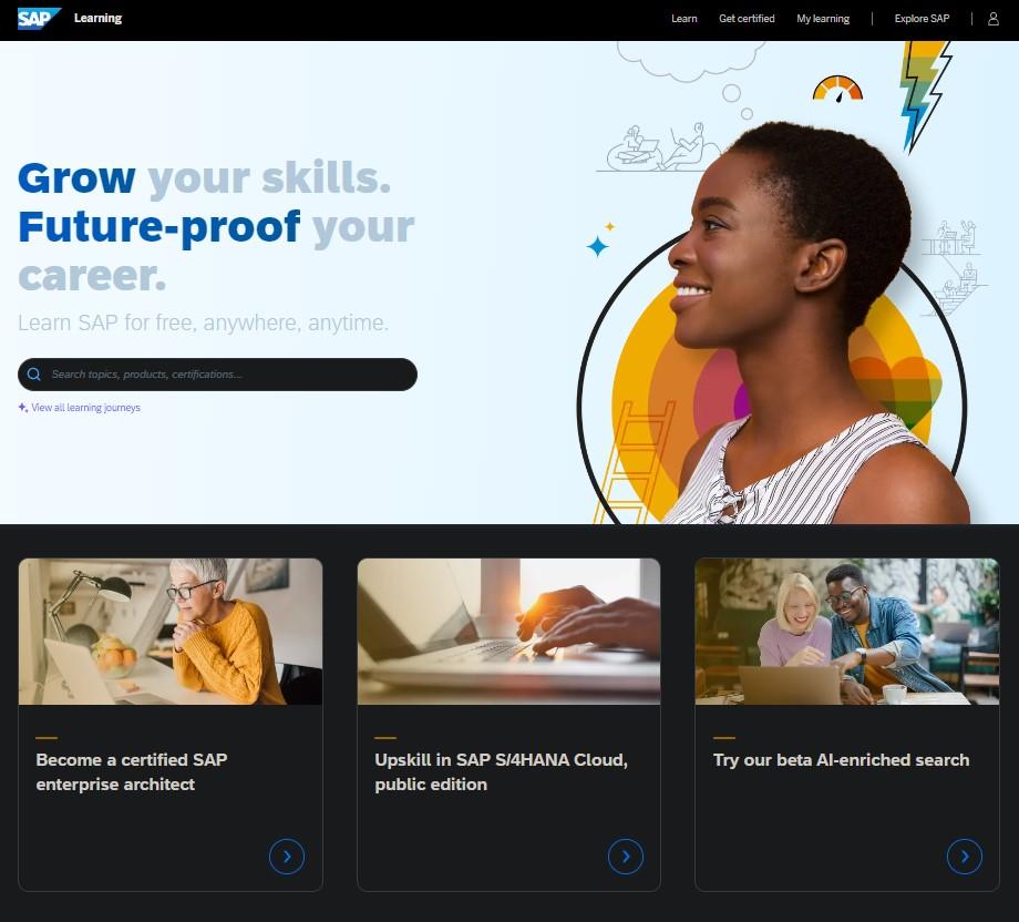 SAP Learning Hub propose des cours en ligne sur la transformation numérique. (Capture)