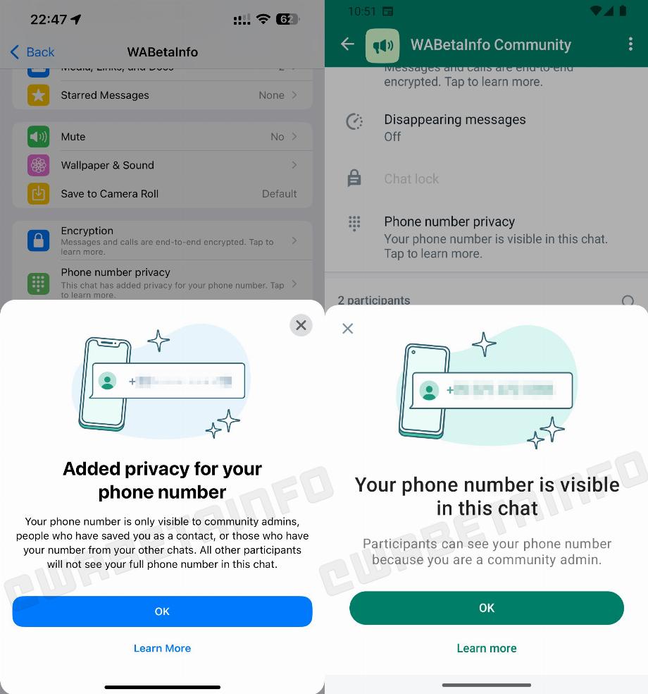 WhatsApp vous permettra de masquer le numéro de téléphone portable dans les communautés. (WABetaInfo)