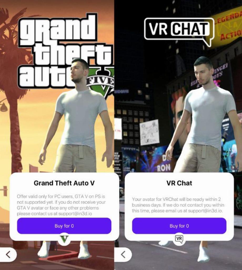 L'application in3D génère des avatars virtuels personnalisés après avoir scanné le corps d'une personne. (Infobae)