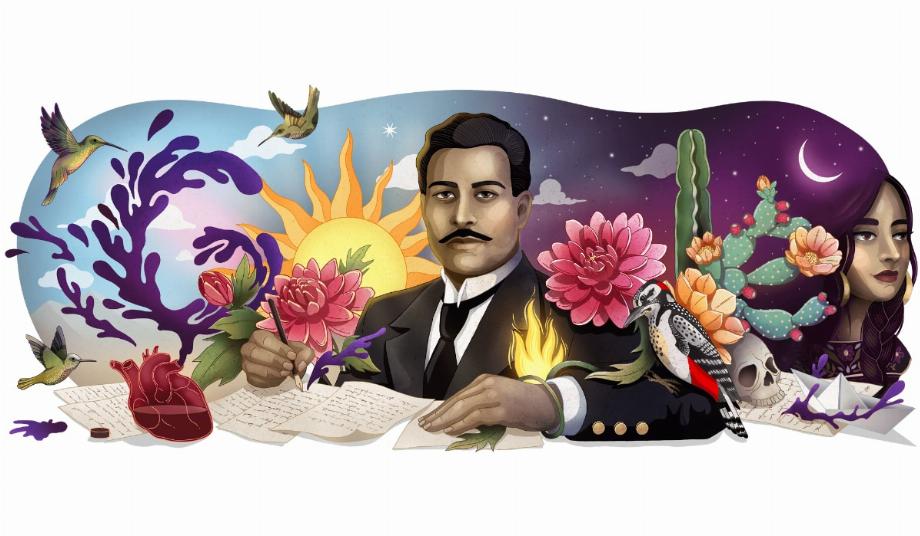 Le doodle est inspiré de la culture mexicaine et des œuvres du poète.