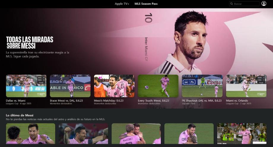 Messi apparaît comme l'une des principales images d'Apple TV + et du Season Pass MLS. (Capturer)