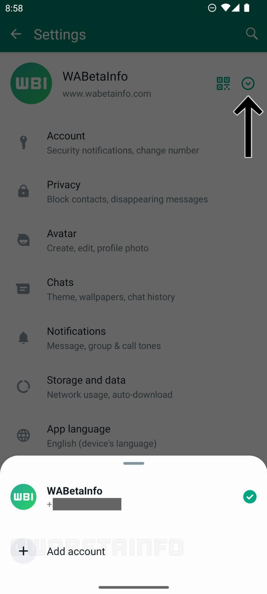 WhatsApp lance une fonction multi-comptes pour activer plus d'un profil sur le même appareil. (WABetaInfo)