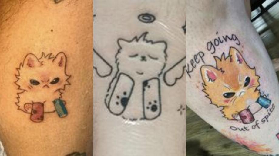 Des dizaines de personnes ont honoré le félin aux pattes moulées de différentes manières. Voici quelques-uns des tatouages qui ont été réalisés (Facebook Tater Tot et Spudbuds)