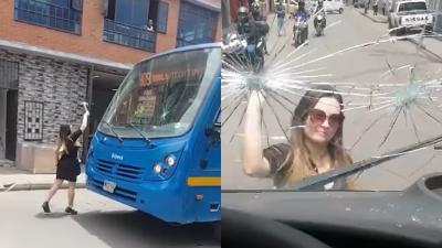 L'attaque d'une femme avec un marteau contre un bus Sitp à Bogotá a été filmée