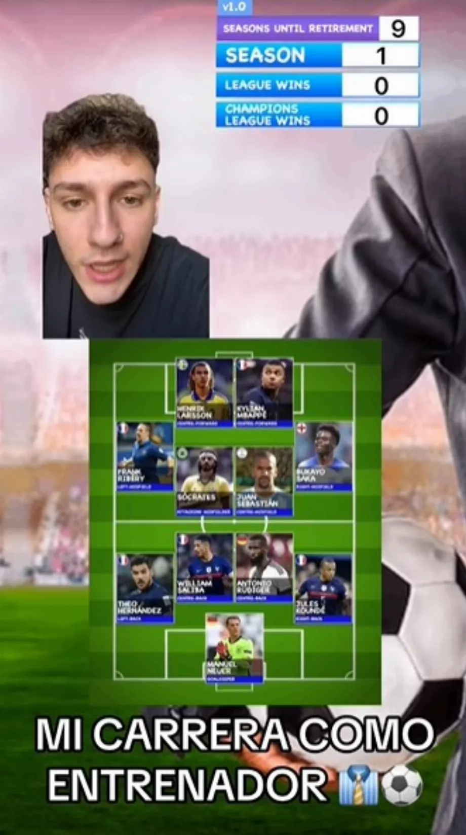 Filtre TikTok My Football Manager. (Infoba)
