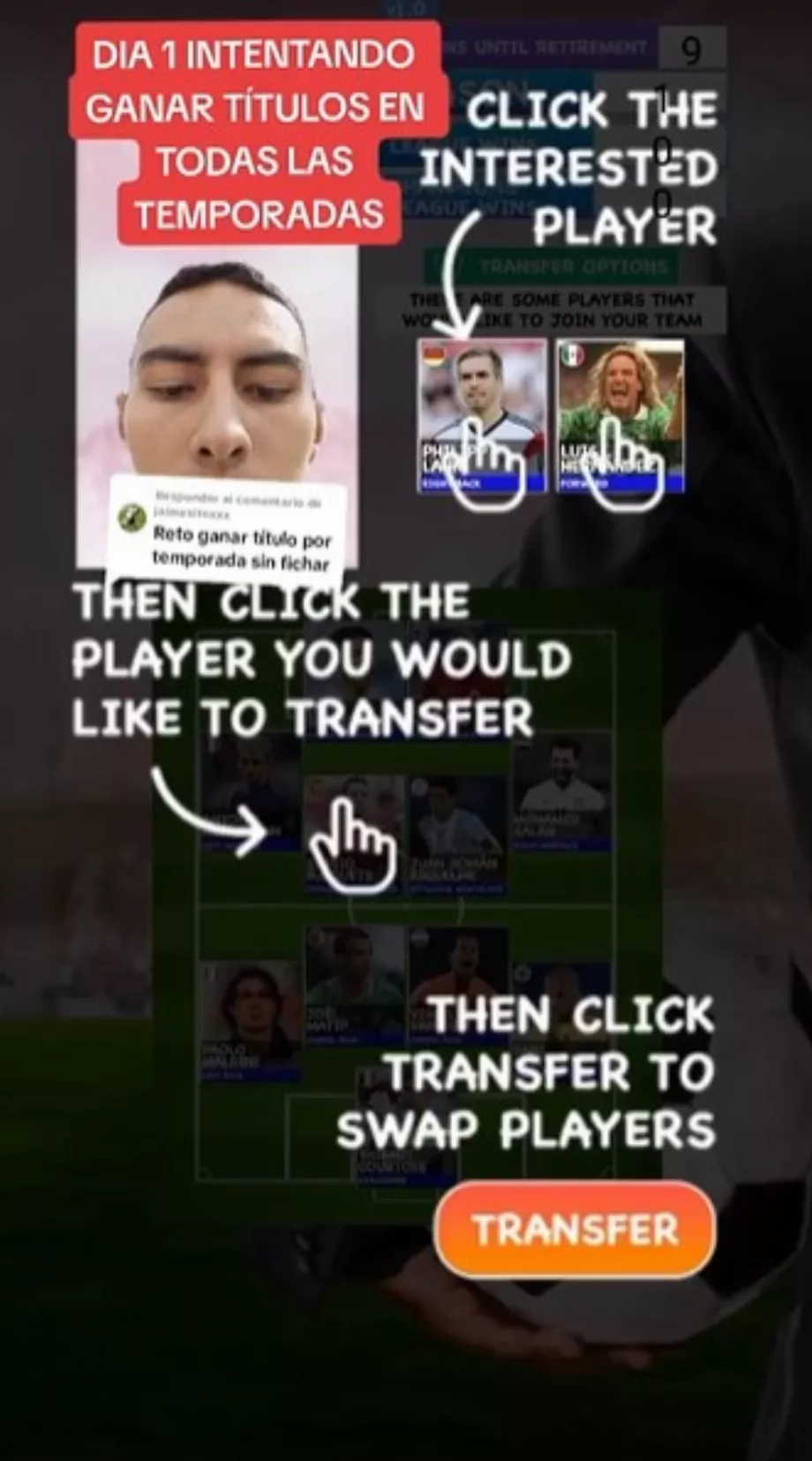 Filtre TikTok My Football Manager. (Infoba)
