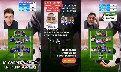 Le filtre TikTok simule la carrière d'un entraîneur de football avec des joueurs comme Messi, Maradona, Pelé, Ronaldo et d'autres