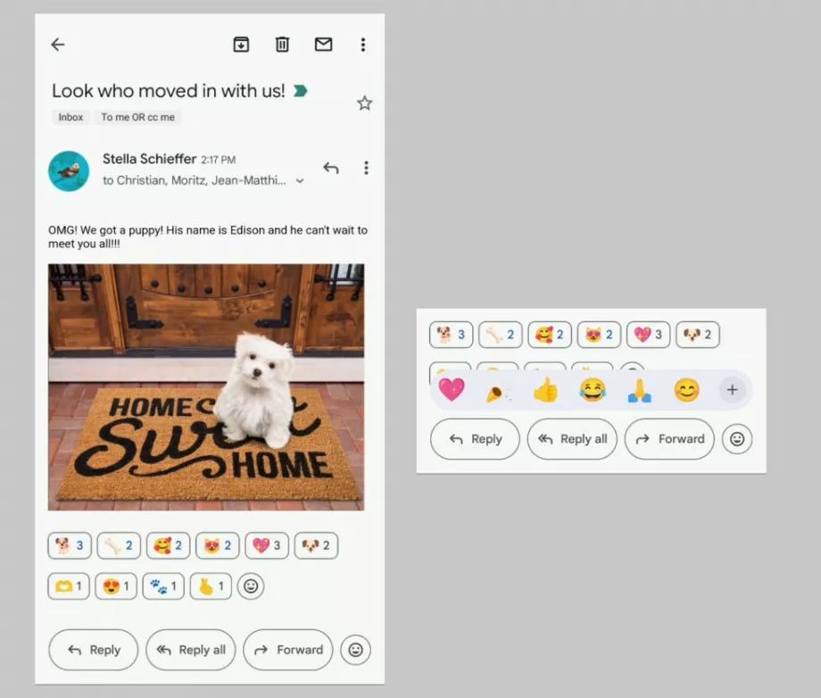 Gmail permet les réactions emoji pour les e-mails. (Ars Technica)