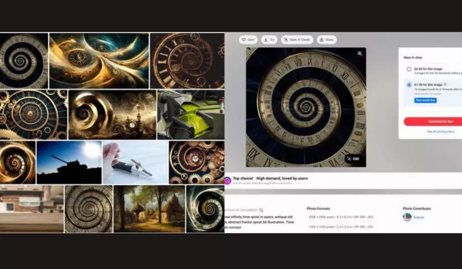 Regardez des designs téléchargés sur Shutterstock similaires à celui utilisé sur l’affiche de Loki. Ceux-ci semblent également avoir été générés par l’IA, bien qu’ils ne soient pas étiquetés comme tels. (Svarun)