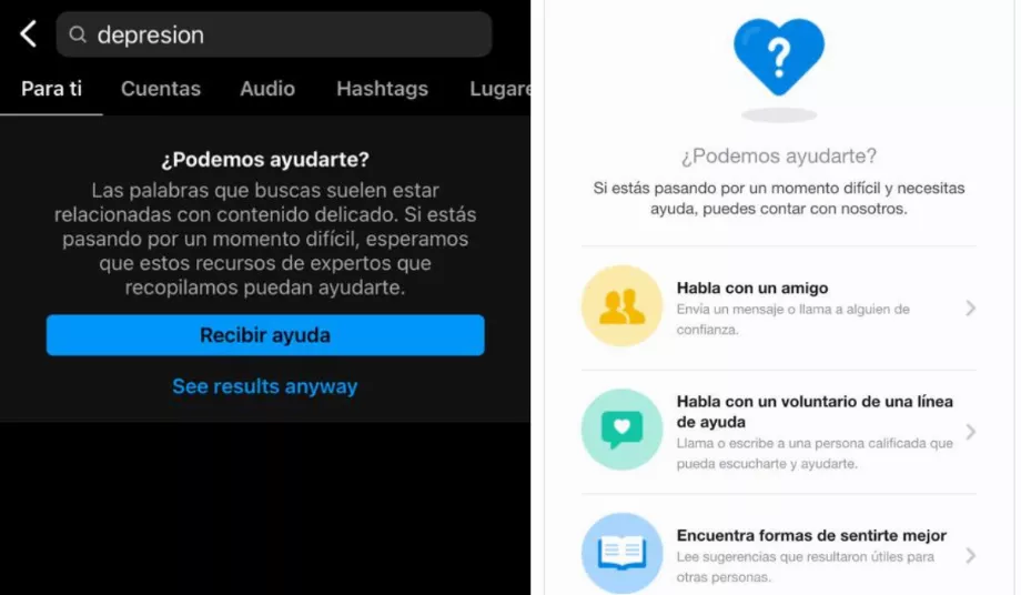 Instagram propose une fonctionnalité pour aider les personnes souffrant de dépression.