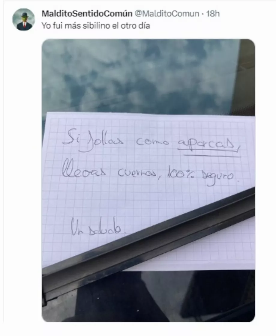 Un utilisateur a partagé le message qu'il a laissé à un autre conducteur qui avait garé sa voiture de manière inappropriée dans la rue.