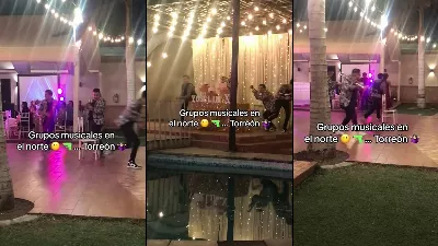 Le groupe musical a représenté Narcocorrido en train de tirer lors d'une fête d'anniversaire du XVe siècle avec ses instruments