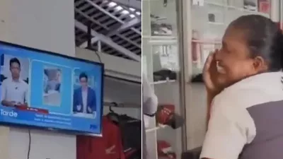 L'émotion d'une mère qui pleure en voyant les débuts de son fils comme journaliste