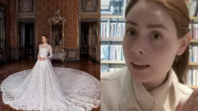Que signifie la robe de mariée de Michelle Salas ? Ce sont les détails trouvés par Maryfer Centeno | VIDÉO