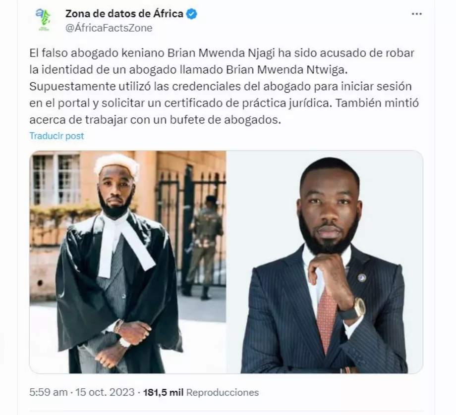Certains médias diffusent les images du jeune homme sur leurs réseaux sociaux (@AfricaFactsZone)