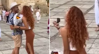 Une femme de Guadalajara propose à son petit ami à Oaxaca et devient virale |VIDEO