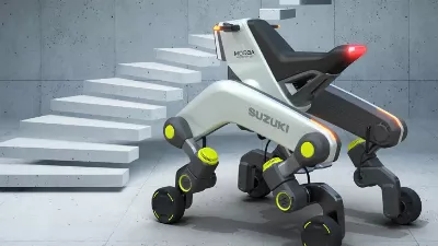 Ce scooter électrique possède quatre pattes robotiques et est capable de monter les escaliers