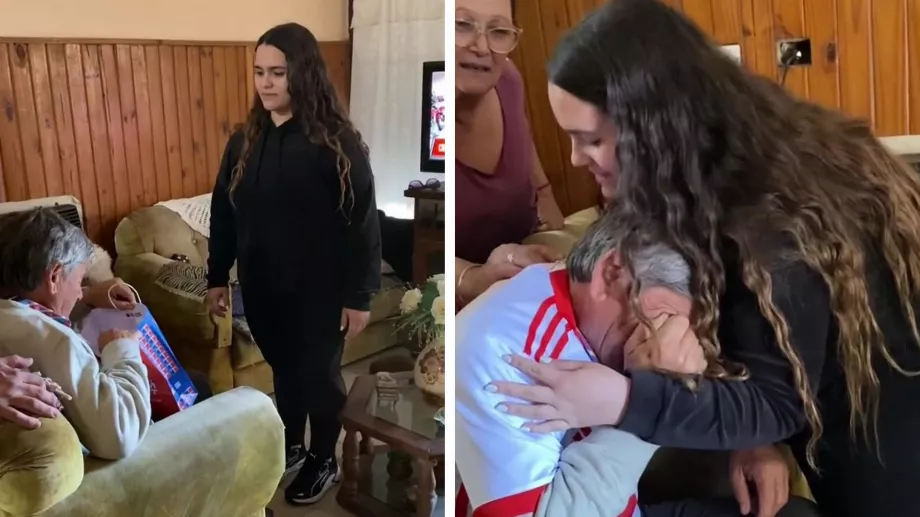 Sa petite-fille lui a offert son premier salaire et son grand-père a été complètement ému.