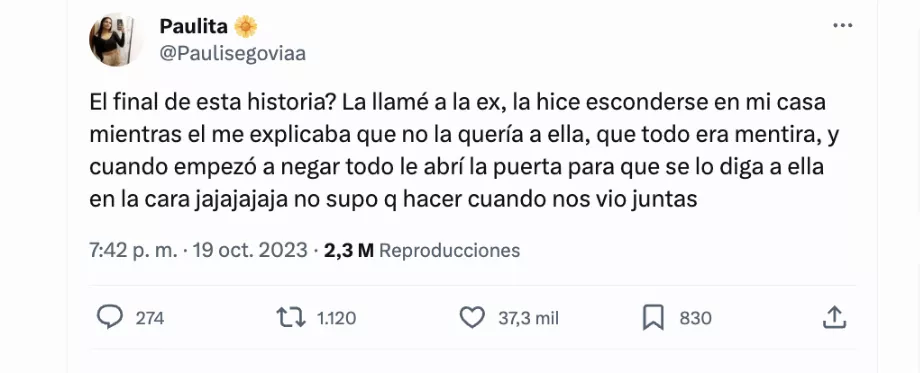 Le Tweet a été vu plus de 2 millions de fois sur le réseau social (@Paulisegoviaa)